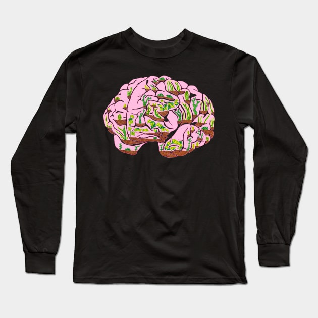 Brain Terrarium Long Sleeve T-Shirt by RaLiz